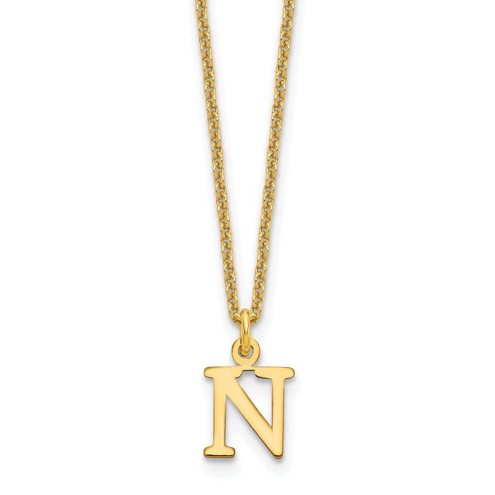 Lovely Rita's Pendants & Charms 14k Yellow Gold Tiny Cut Out Block Letter O Initial Pendant and Necklace