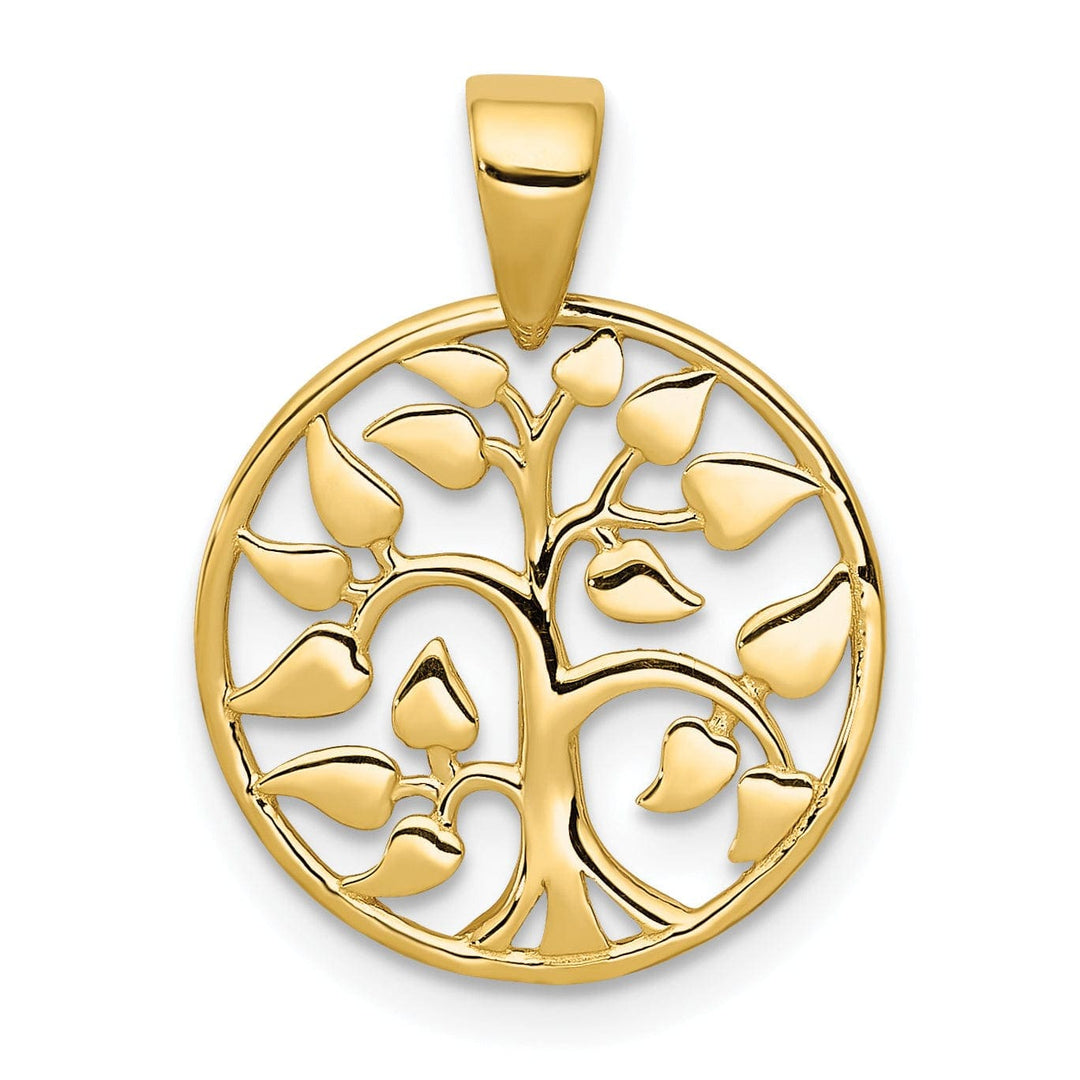 Lovely Rita's Pendants & Charms 14k Yellow Gold Tree Of Life Round Shape Design Pendant