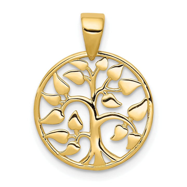 Lovely Rita's Pendants & Charms 14k Yellow Gold Tree Of Life Round Shape Design Pendant