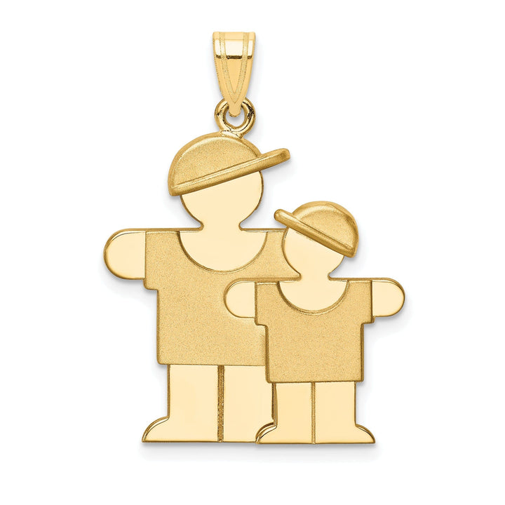 Lovely Rita's Pendants & Charms 14k Yellow Gold Two Brothers With Hats Hugs Charm