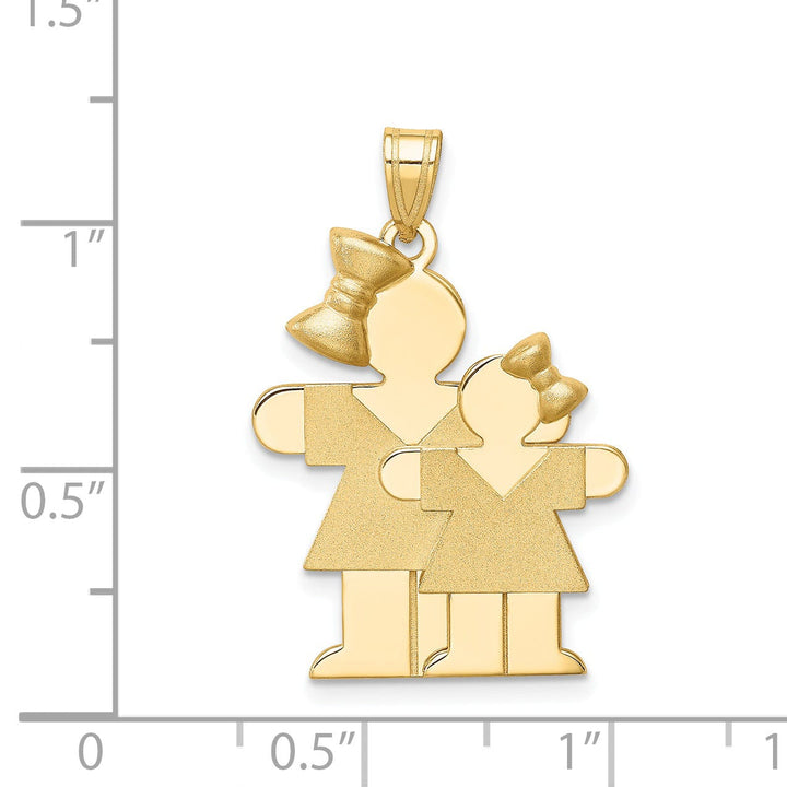 Lovely Rita's Pendants & Charms 14k Yellow Gold Two Sisters Hugs Charm