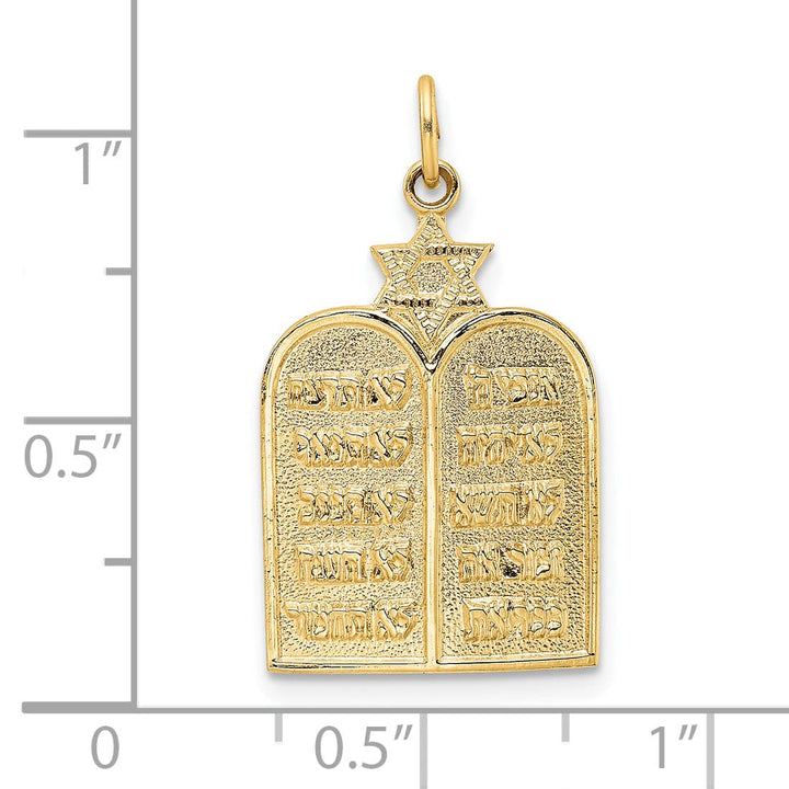 Lovely Rita's Pendants & Charms 14k Yellow Gold Unisex Ten Commandments with Star of David Pendant