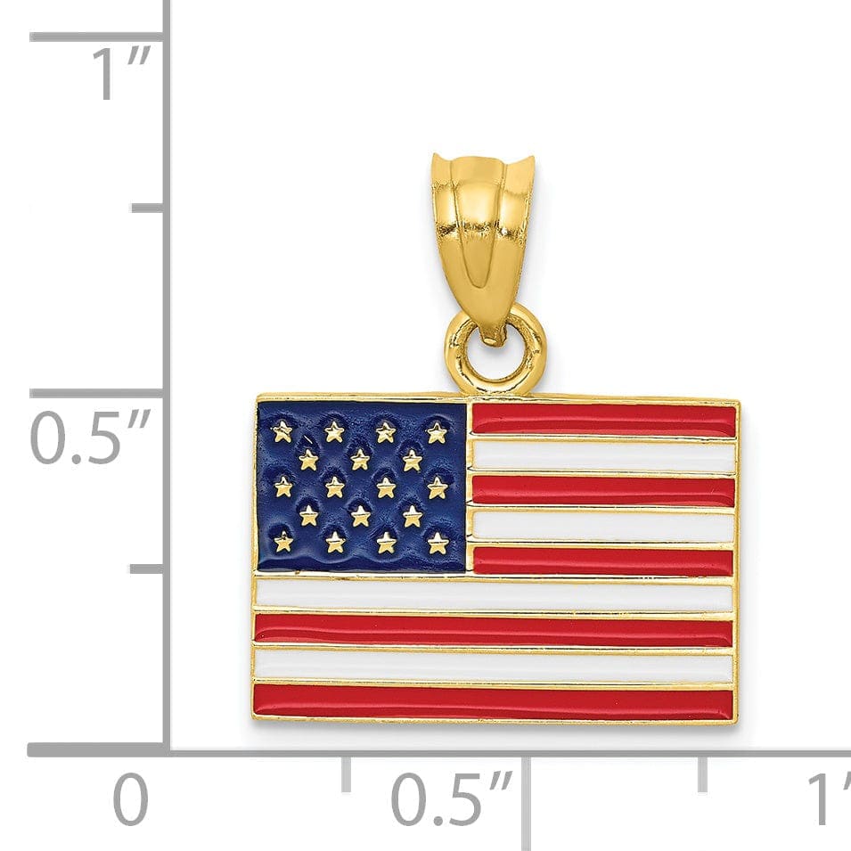Lovely Rita's Pendants & Charms 14k Yellow Gold United States Flag Pendant