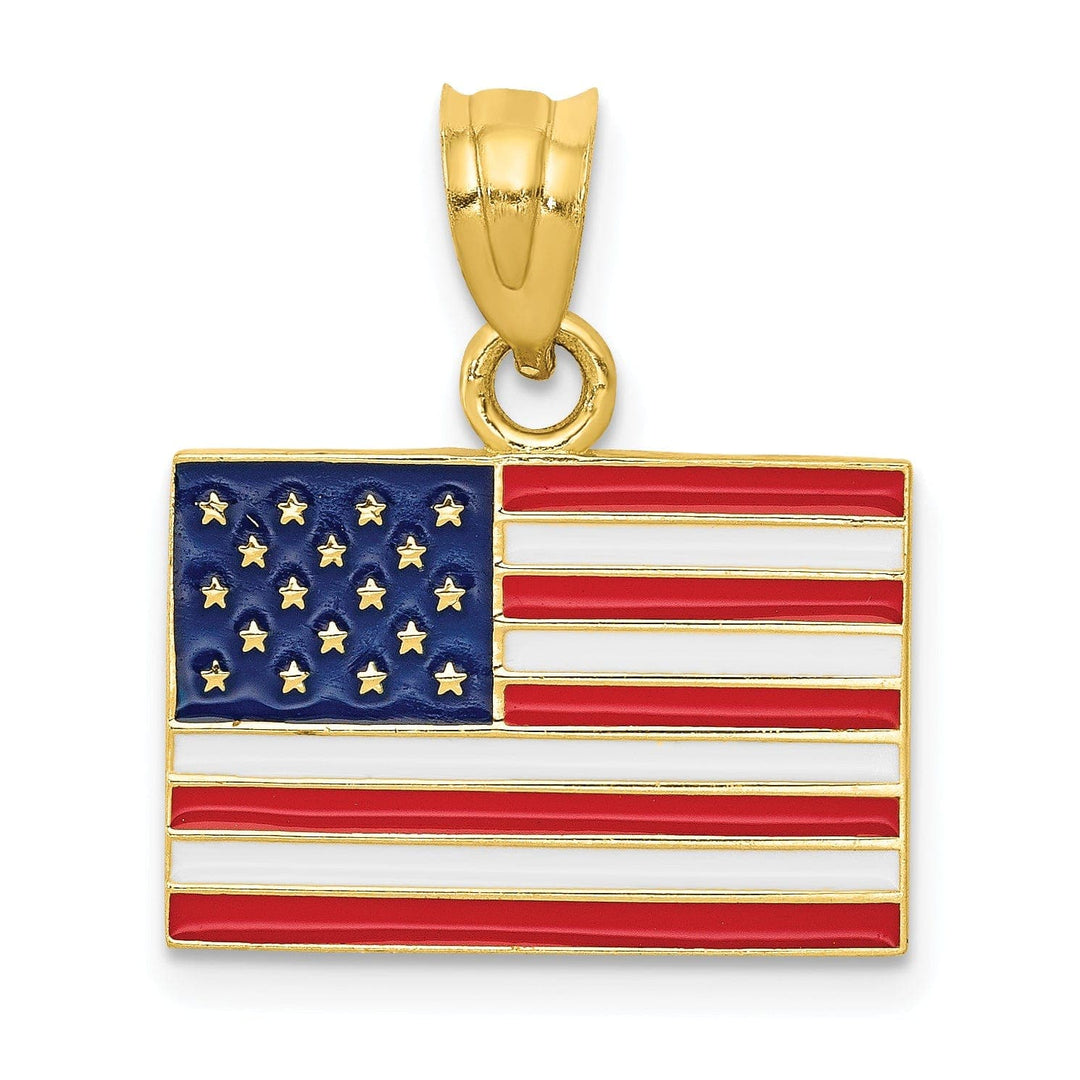 Lovely Rita's Pendants & Charms 14k Yellow Gold United States Flag Pendant