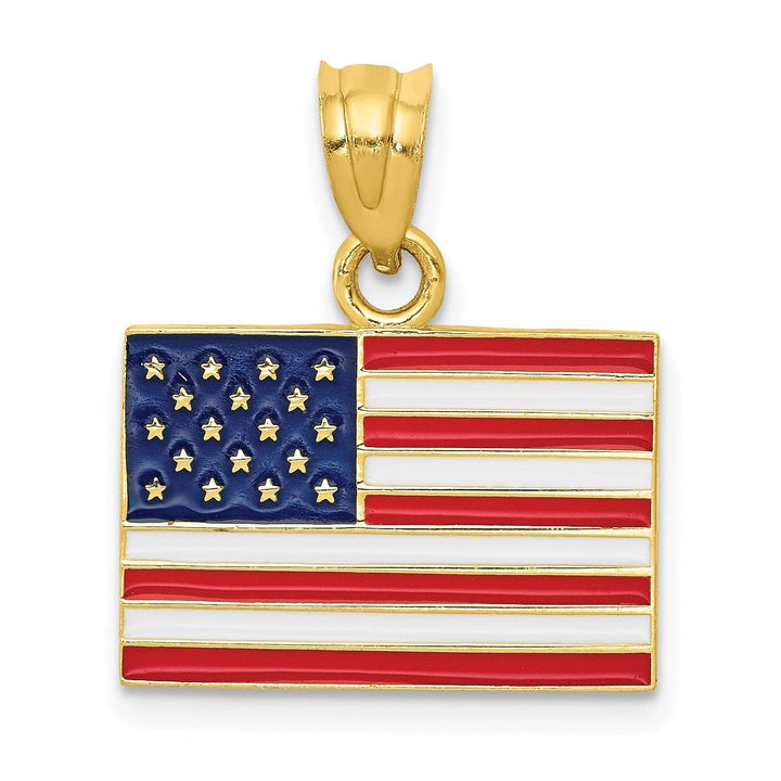 Lovely Rita's Pendants & Charms 14k Yellow Gold United States Flag Pendant