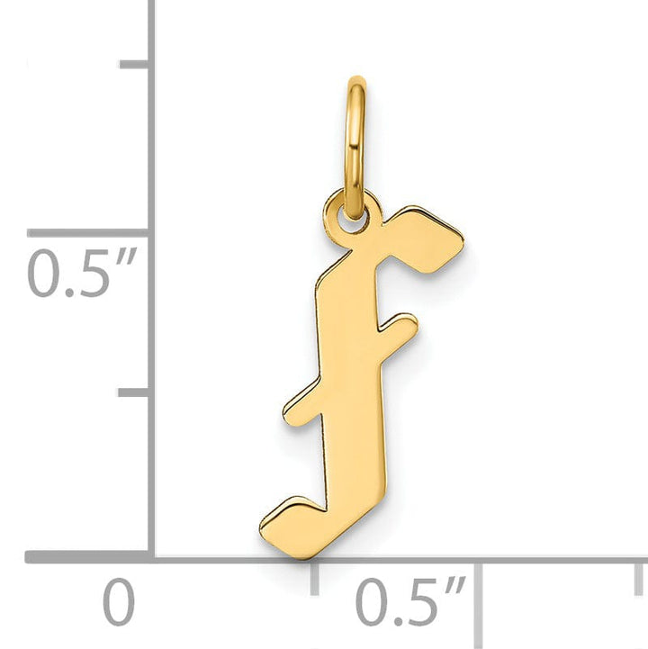 Lovely Rita's Pendants & Charms 14K Yellow Gold Upper Case Letter F Initial Charm Pendant