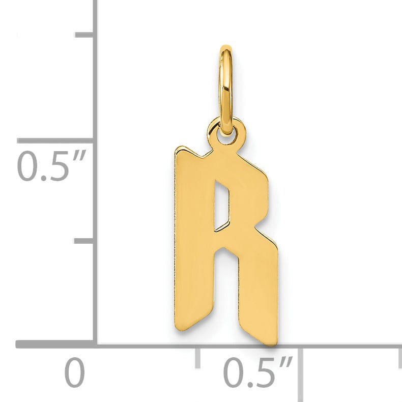 Lovely Rita's Pendants & Charms 14K Yellow Gold Upper Case Letter R Initial Charm Pendant
