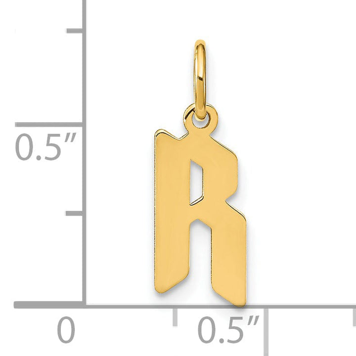 Lovely Rita's Pendants & Charms 14K Yellow Gold Upper Case Letter R Initial Charm Pendant