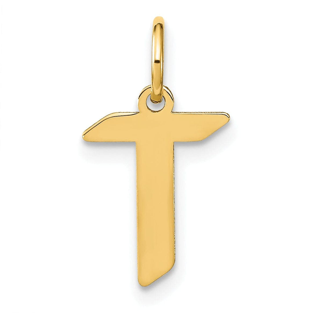 Lovely Rita's Pendants & Charms 14K Yellow Gold Upper Case Letter T Initial Charm Pendant
