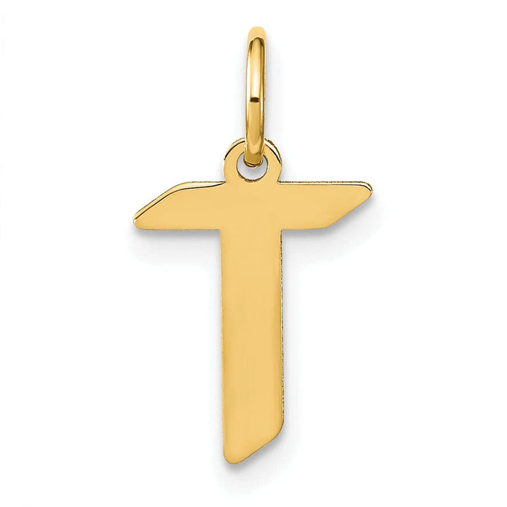 Lovely Rita's Pendants & Charms 14K Yellow Gold Upper Case Letter T Initial Charm Pendant