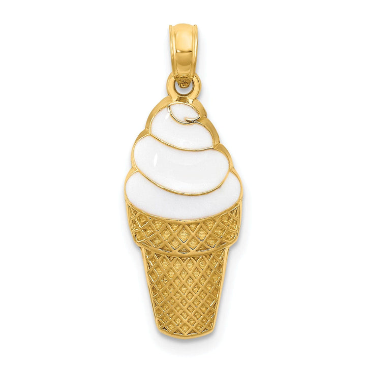 Lovely Rita's Pendants & Charms 14k Yellow Gold Vanilla Ice Cream Cone Pendant