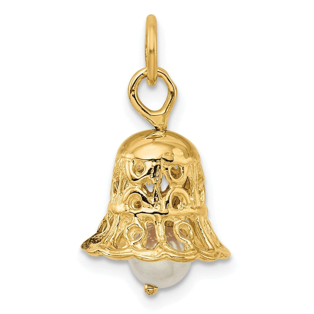 Lovely Rita's Pendants & Charms 14k Yellow Gold Wedding Bell with Pearl Charm