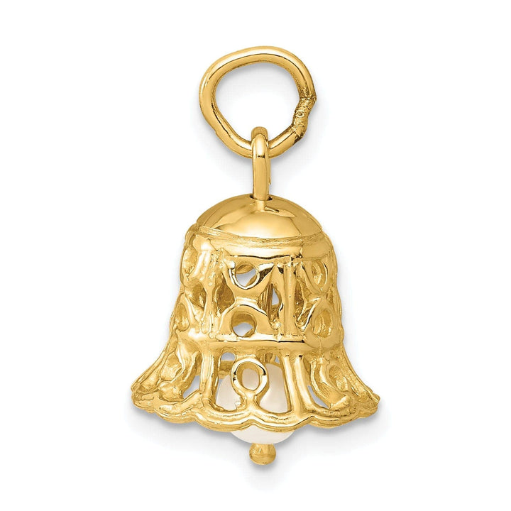 Lovely Rita's Pendants & Charms 14k Yellow Gold Wedding Bell with Pearl Charm