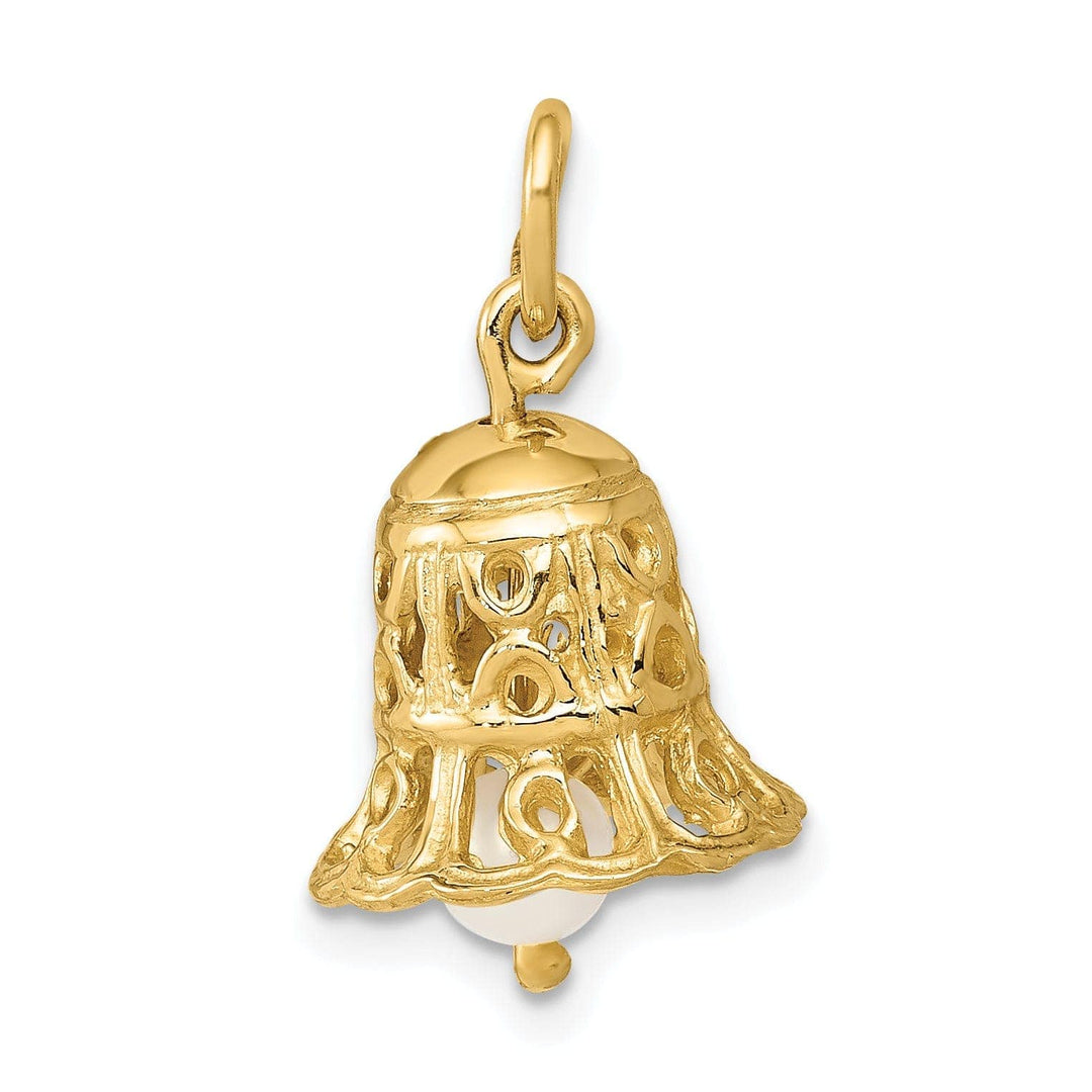 Lovely Rita's Pendants & Charms 14k Yellow Gold Wedding Bell with Pearl Charm