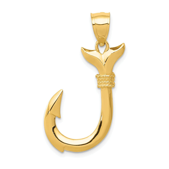 Lovely Rita's Pendants & Charms 14k Yellow Gold Whale Tail Hook Pendant