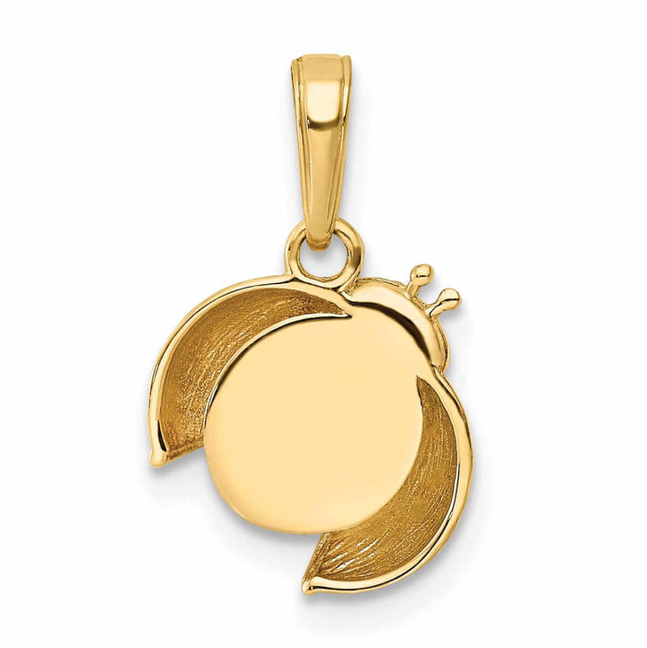 Lovely Rita's Pendants & Charms 14k  Yellow Gold White and Rose Rhodium Diamond Cut Polished Finish Solid Open Back Ladybug Charm Pendant