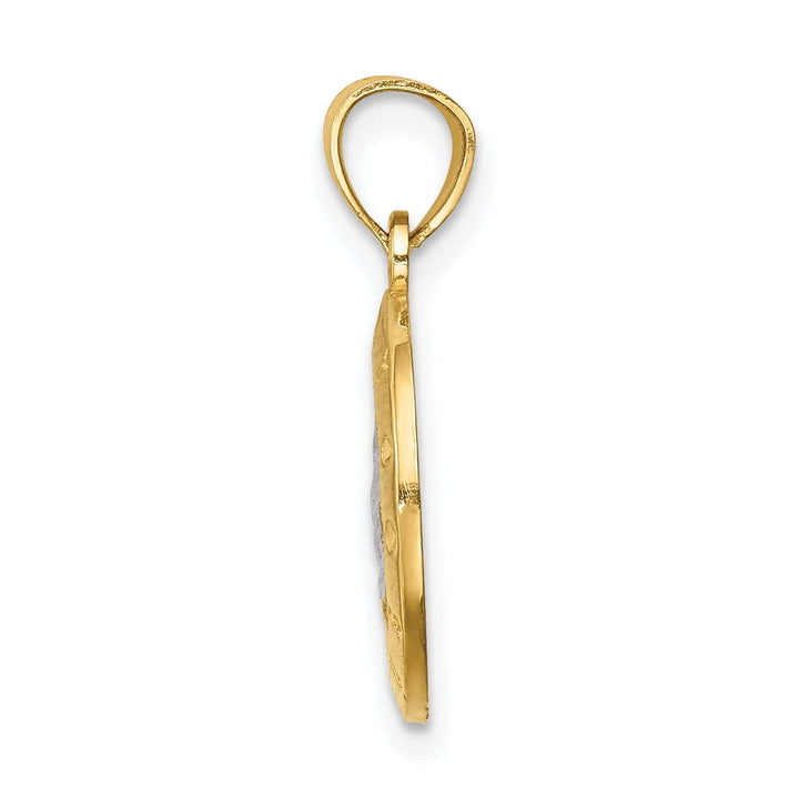 Lovely Rita's Pendants & Charms 14K Yellow Gold White Polished Finish Solid Pray For Us Hand Pendant