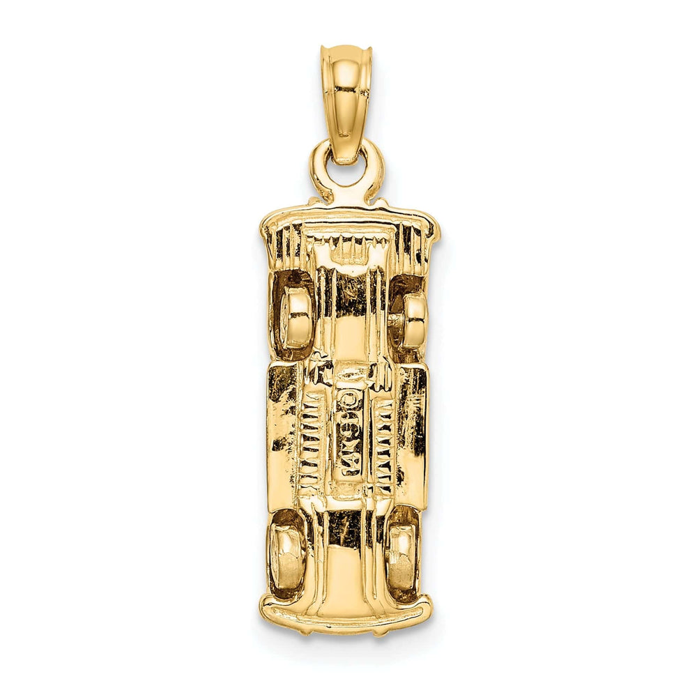 Lovely Rita's Pendants & Charms 14k Yellow Gold,White Rhodium 3-Dimensional Taxi with Moveable Tires Taxi Cab Charm Pendant