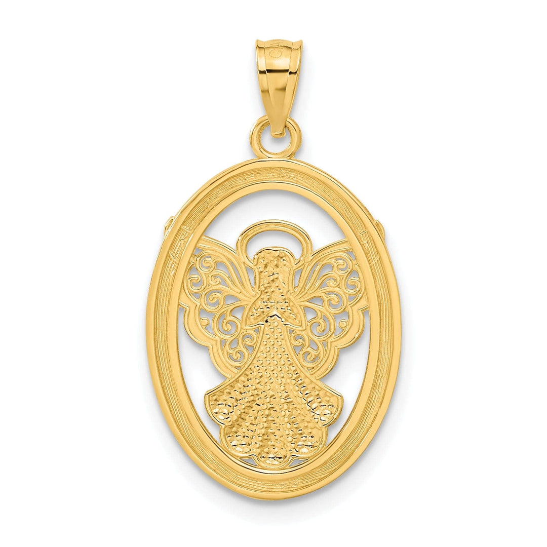 Lovely Rita's Pendants & Charms 14K Yellow Gold White Rhodium BELIEVE PEACE FAITH HOPE Angel Pendant