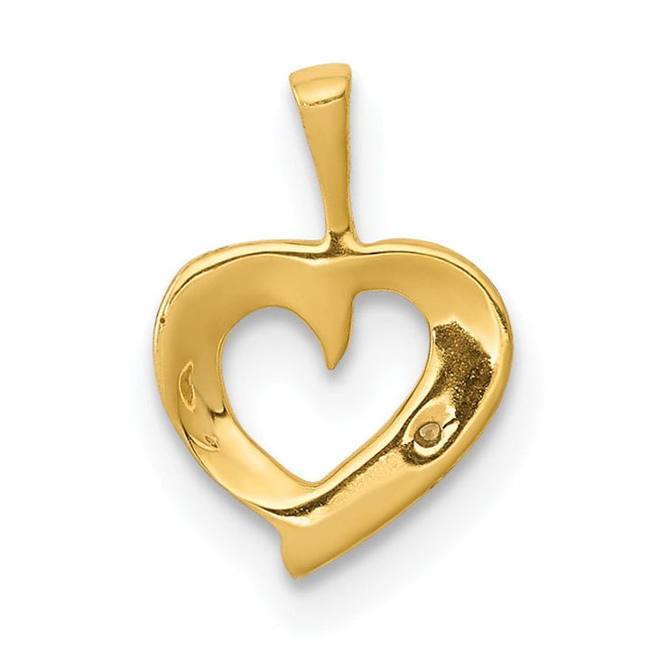 Lovely Rita's Pendants & Charms 14k Yellow Gold, White Rhodium Polished Finish Flat Back 01ct Diamond Heart Design Charm Pendant