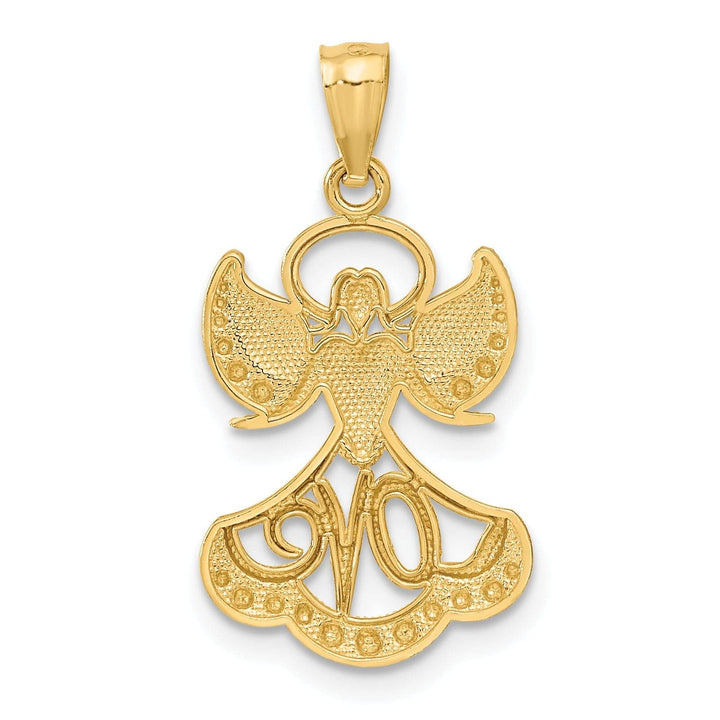 Lovely Rita's Pendants & Charms 14K Yellow Gold White Rhodium Polished Finish Solid LOVE Angel Pendant