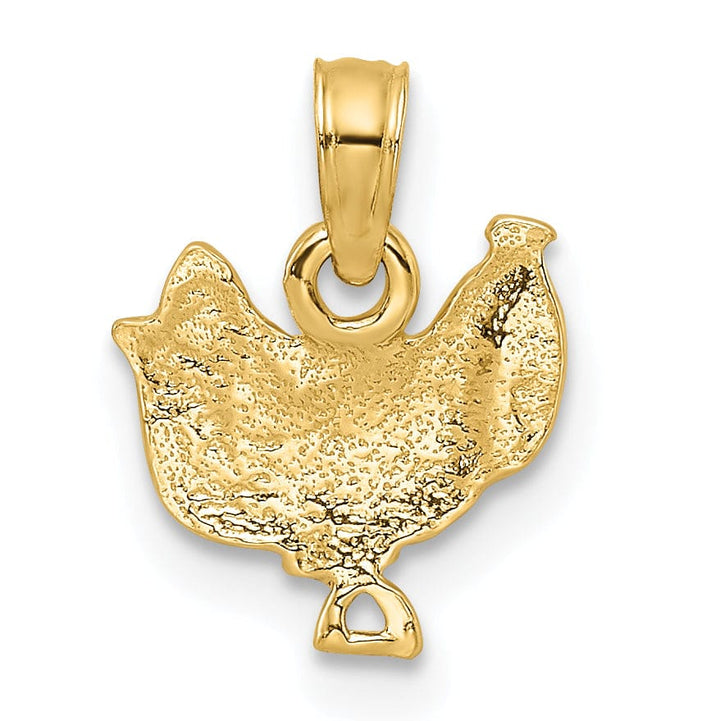 Lovely Rita's Pendants & Charms 14k Yellow Gold White Rhodium Polished Textured Finish Horse Saddle Charm Pendant