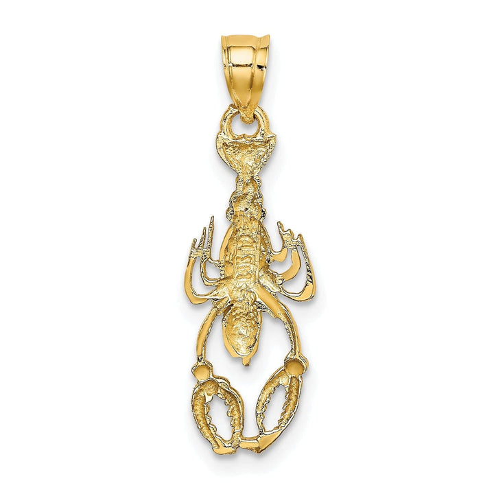 Lovely Rita's Pendants & Charms 14K Yellow Gold White Rhodium Polished Textured Finish Lobster Charm Pendant