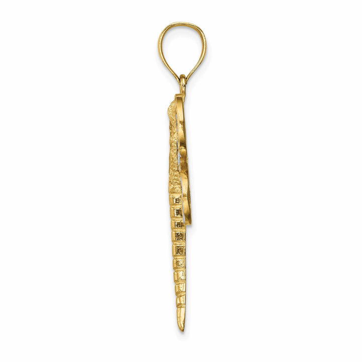 Lovely Rita's Pendants & Charms 14k Yellow Gold White Rhodium  Solid Diamond Cut Polished Finish Dragonfly Charm Pendant