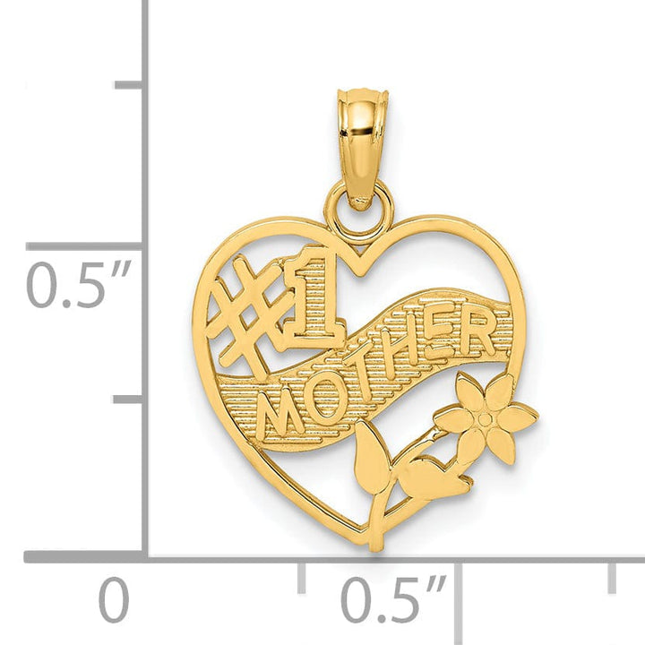 Lovely Rita's Pendants & Charms 14K Yellow Gold White Rhodium Solid Heart Design Key Charm Pendant