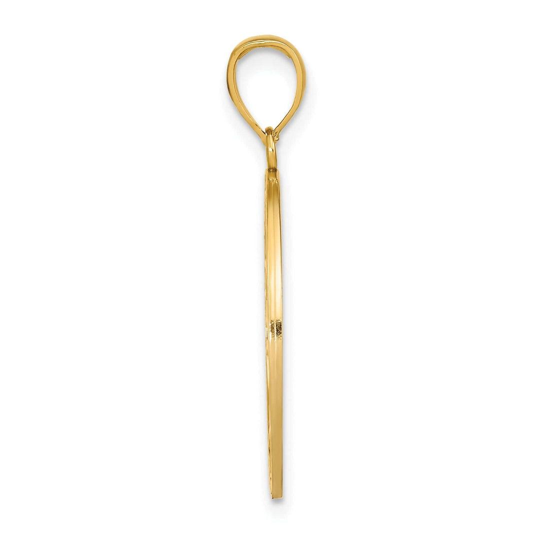 Lovely Rita's Pendants & Charms 14k Yellow Gold White Rhodium Textured Polished Finish Tree of Life in Large Size Round Shape Beaded Frame Charm Pendant