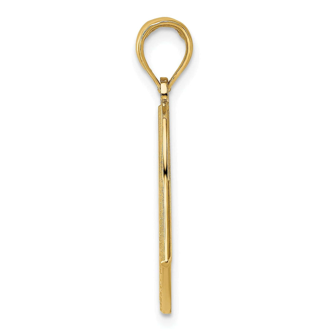 Lovely Rita's Pendants & Charms 14k Yellow Gold, White Rhodium Textured Polished Finish U.S.A American Flag Charm Pendant