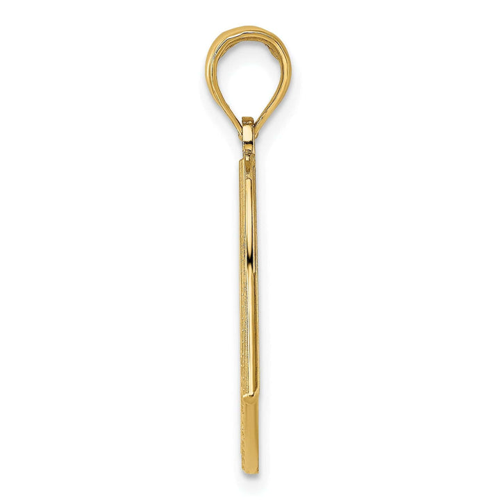 Lovely Rita's Pendants & Charms 14k Yellow Gold, White Rhodium Textured Polished Finish U.S.A American Flag Charm Pendant