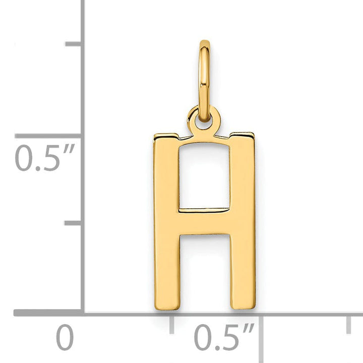 Lovely Rita's Pendants & Charms 14k Yellow Gold Women's Letter H Initial Charm Pendant