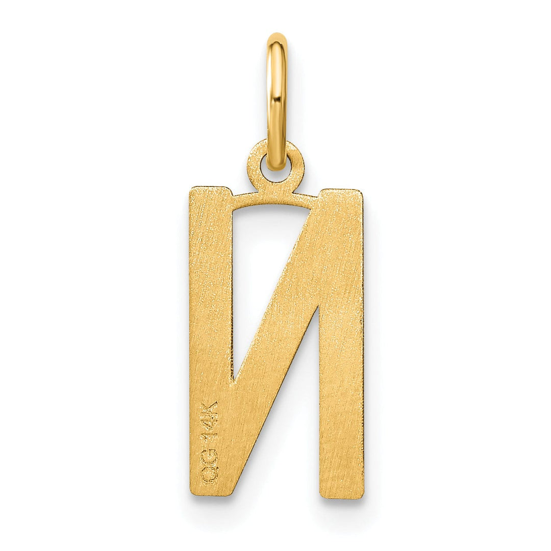 Lovely Rita's Pendants & Charms 14k Yellow Gold Women's Letter N Initial Charm Pendant