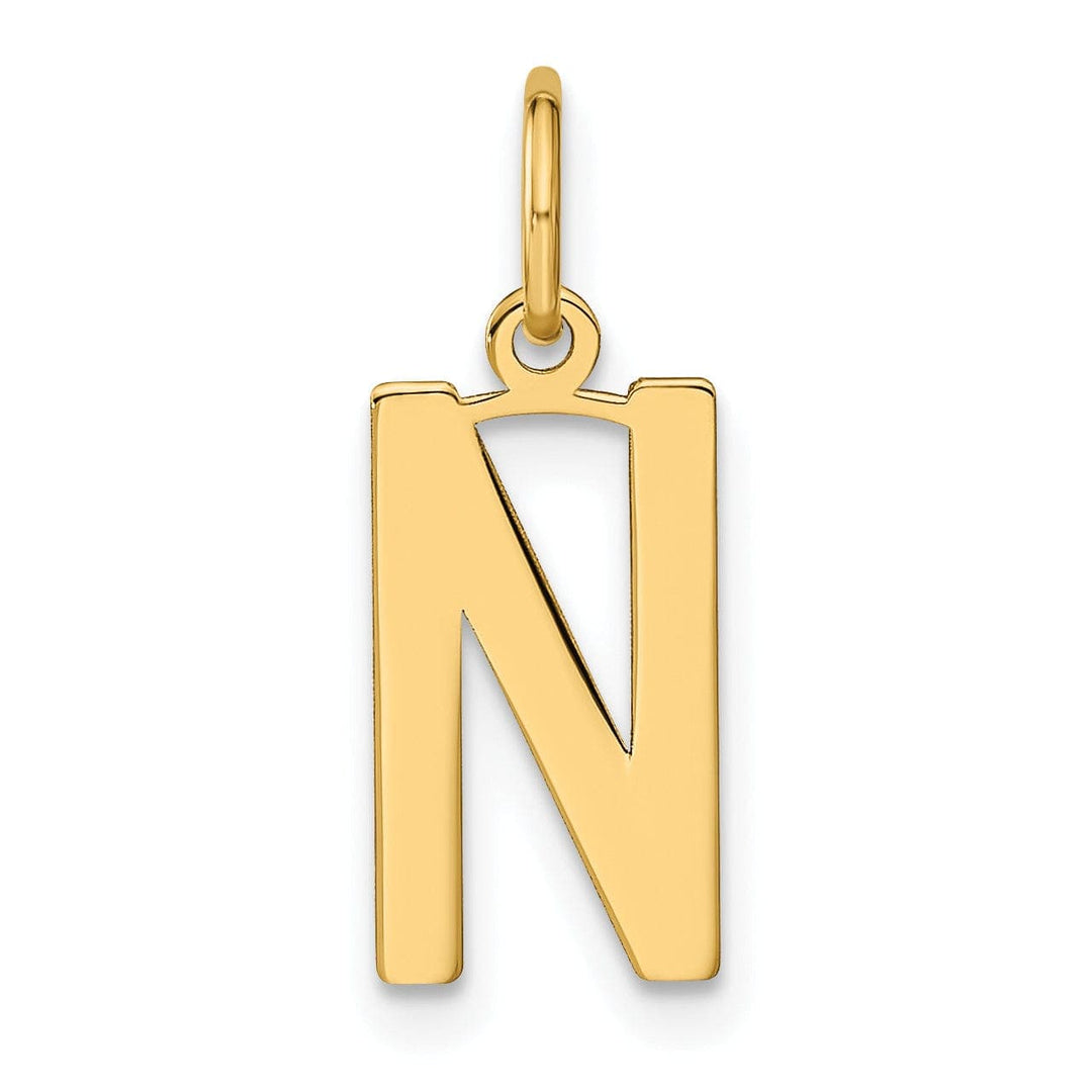 Lovely Rita's Pendants & Charms 14k Yellow Gold Women's Letter N Initial Charm Pendant