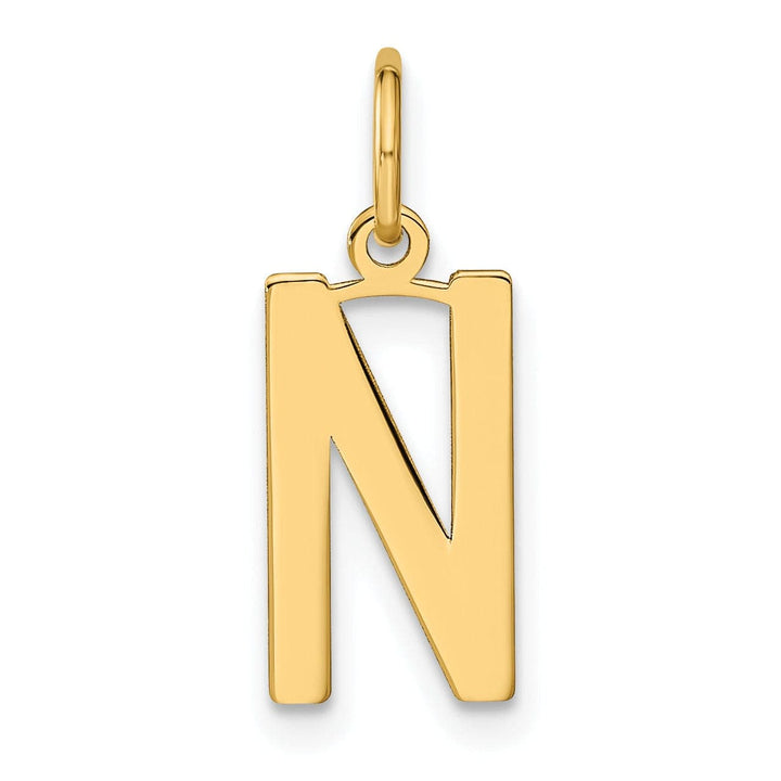 Lovely Rita's Pendants & Charms 14k Yellow Gold Women's Letter N Initial Charm Pendant