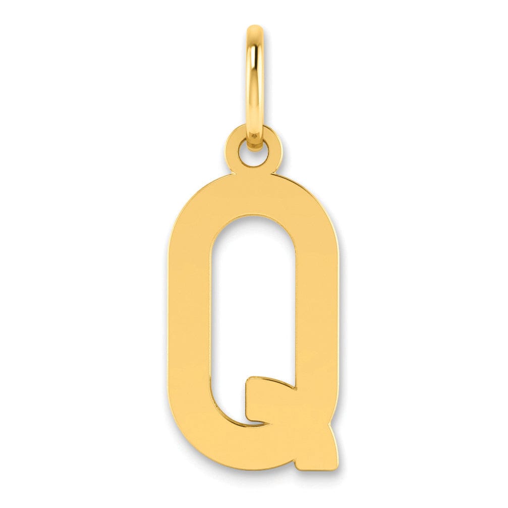 Lovely Rita's Pendants & Charms 14k Yellow Gold Women's Letter Q Initial Charm Pendant