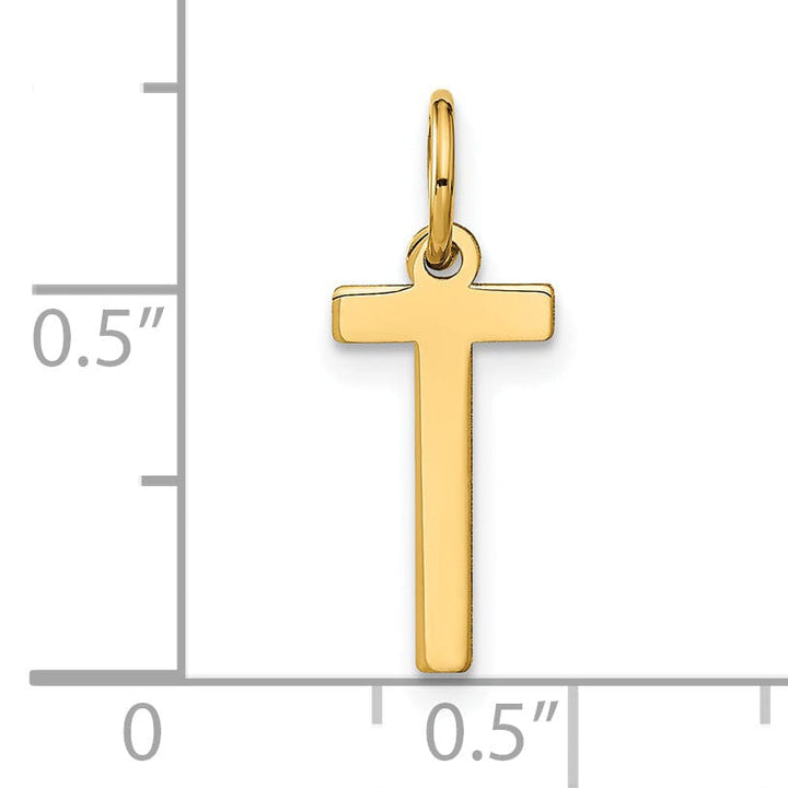Lovely Rita's Pendants & Charms 14k Yellow Gold Women's Letter T Initial Charm Pendant
