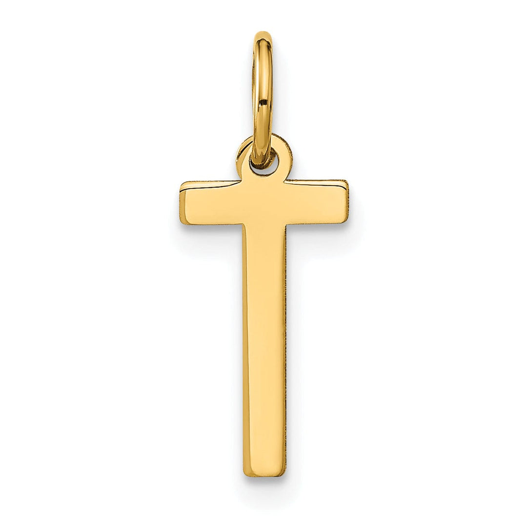 Lovely Rita's Pendants & Charms 14k Yellow Gold Women's Letter T Initial Charm Pendant