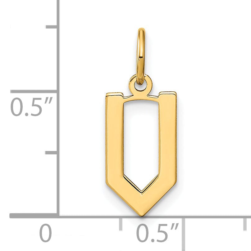 Lovely Rita's Pendants & Charms 14k Yellow Gold Women's Letter V Initial Charm Pendant