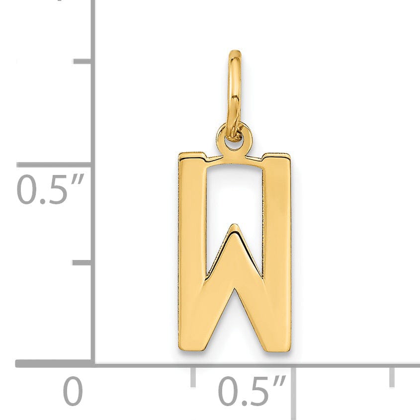 Lovely Rita's Pendants & Charms 14k Yellow Gold Women's Letter W Initial Charm Pendant