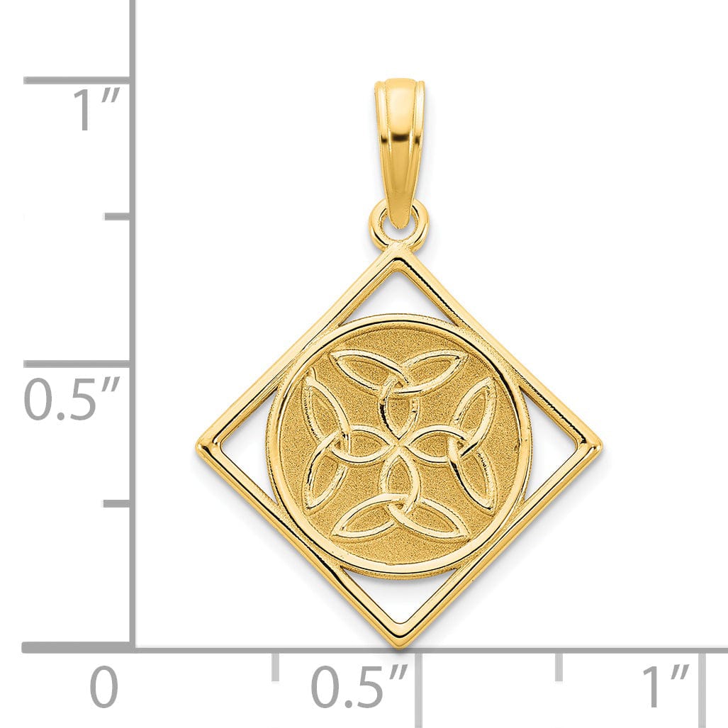 Lovely Rita's Pendants & Charms 14k Yellow Gold Womens Fancy Celtic Knot Design Pendant