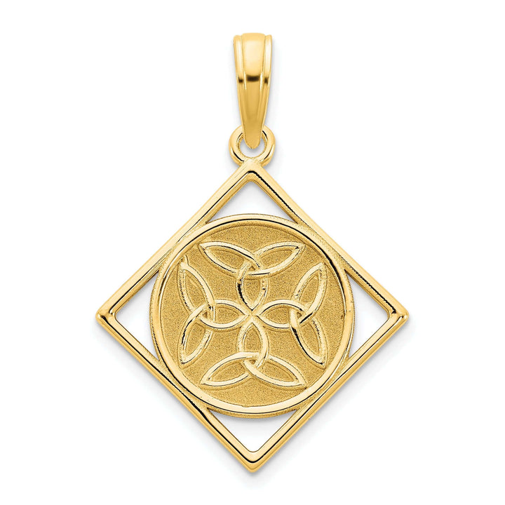 Lovely Rita's Pendants & Charms 14k Yellow Gold Womens Fancy Celtic Knot Design Pendant