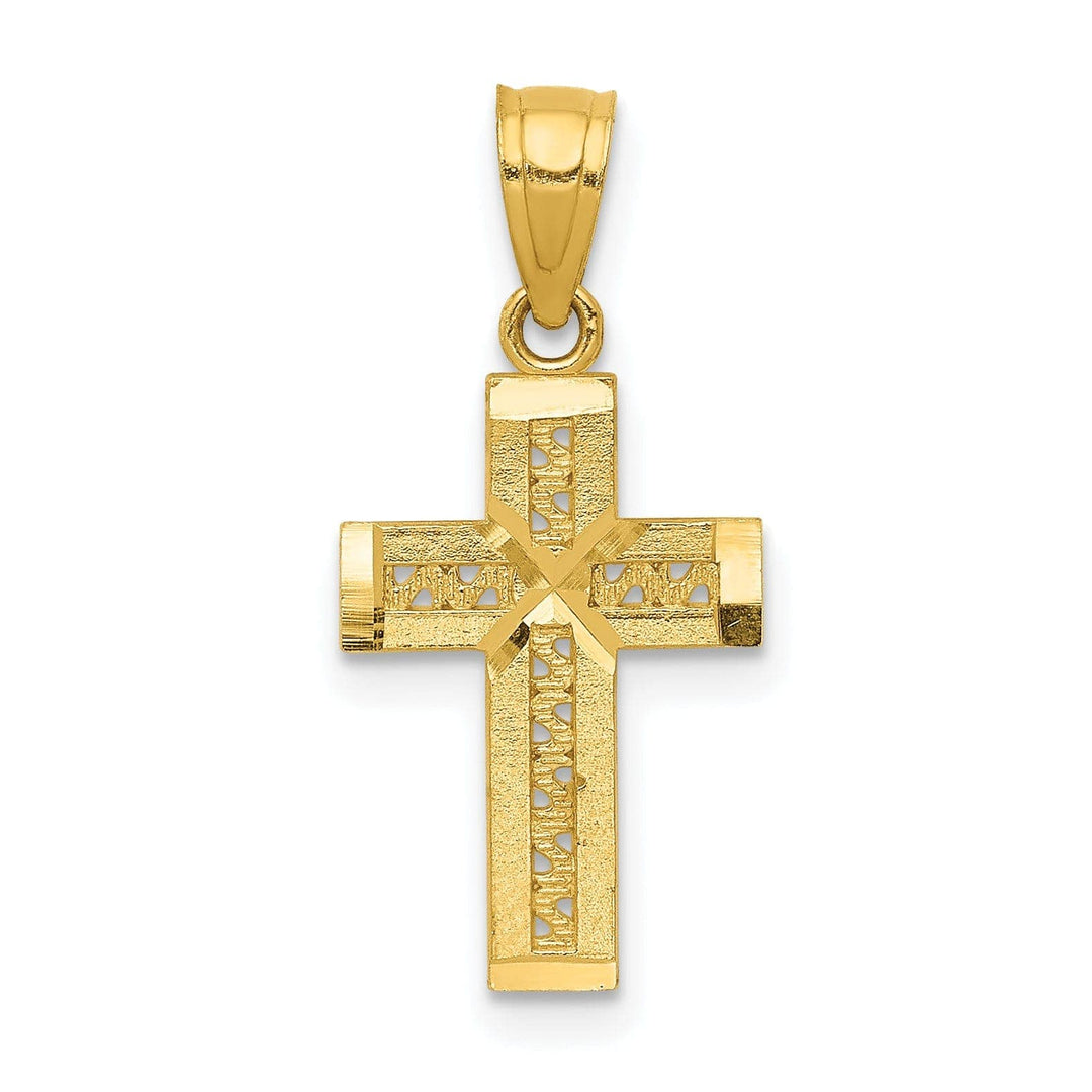 Lovely Rita's Pendants & Charms 14k Yellow Gold X Center Solid Cross Pendant