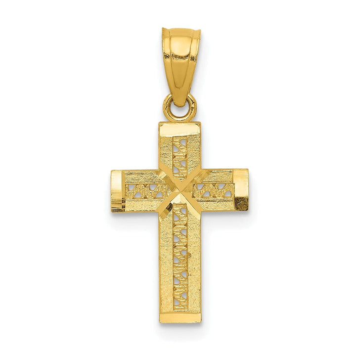 Lovely Rita's Pendants & Charms 14k Yellow Gold X Center Solid Cross Pendant