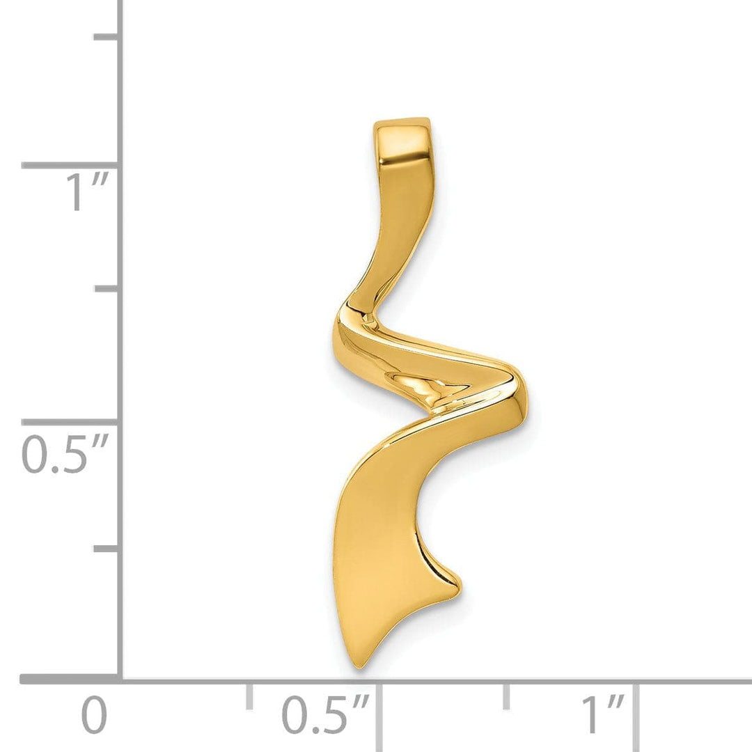 Lovely Rita's Pendants & Charms 14K Yellow Gold Zig Zag Shape Design Omega Slide