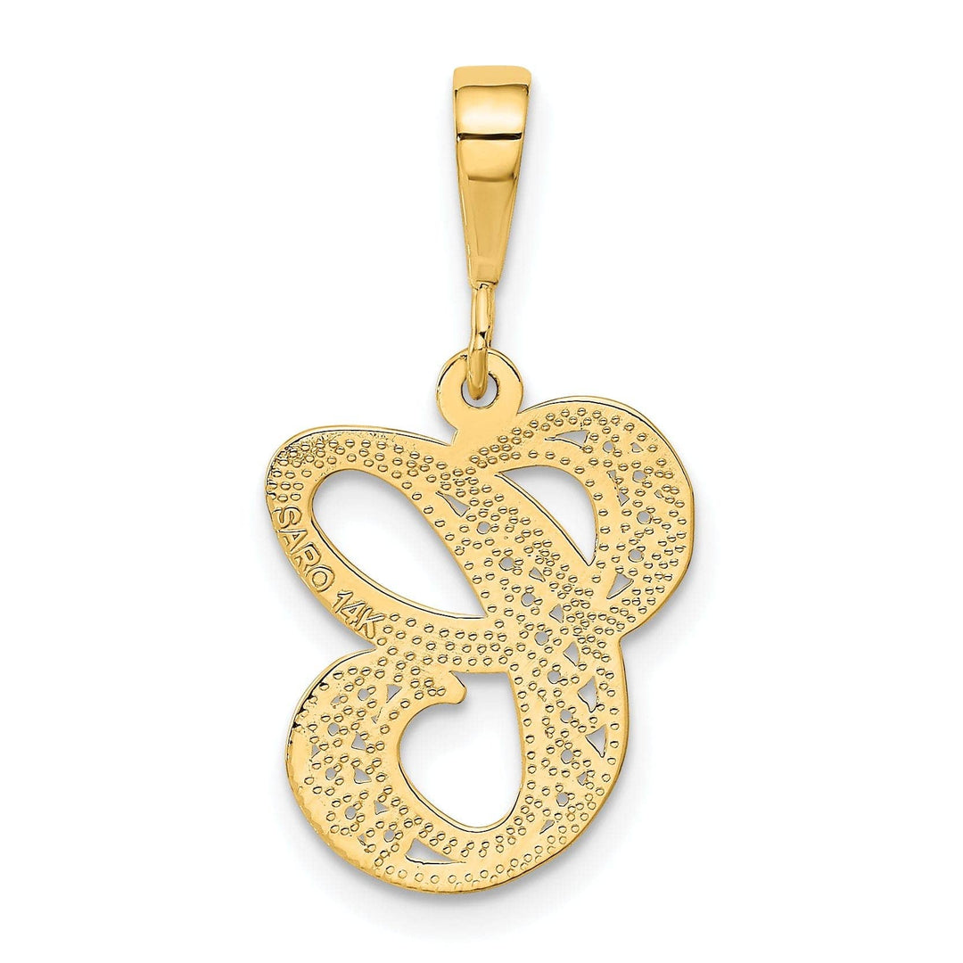 Lovely Rita's Pendants & Charms 14K Yellow GoldFancy Filigree Script Design Letter C Initial Pendant