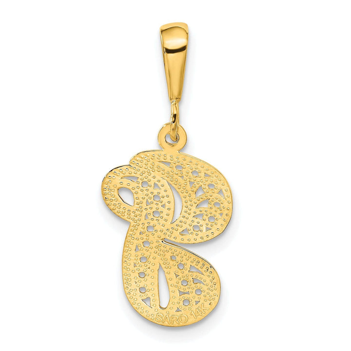 Lovely Rita's Pendants & Charms 14K Yellow GoldFancy Filigree Script Design Letter G Initial Pendant