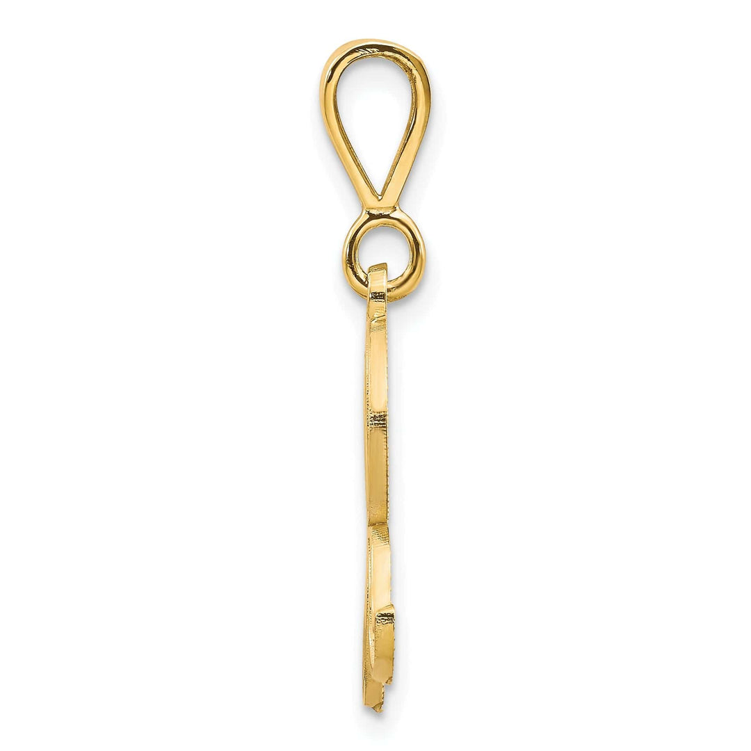 Lovely Rita's Pendants & Charms 14K Yellow GoldFancy Filigree Script Design Letter R Initial Pendant