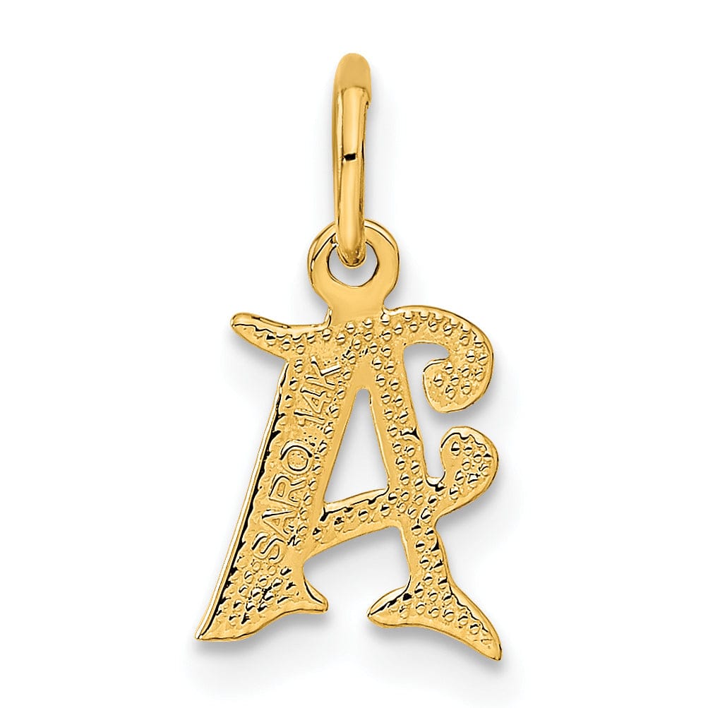Lovely Rita's Pendants & Charms 14k Yellow GoldSmall Script Design Letter A Initial Charm Pendant